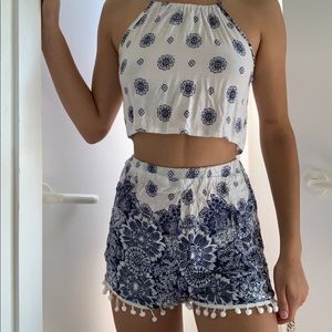 2 piece blue matching set